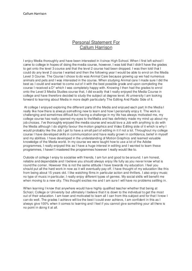 Personal statement help online