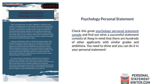 Great Collection of the Best Personal Statement Examples | PPT