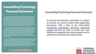 counselling personal statement