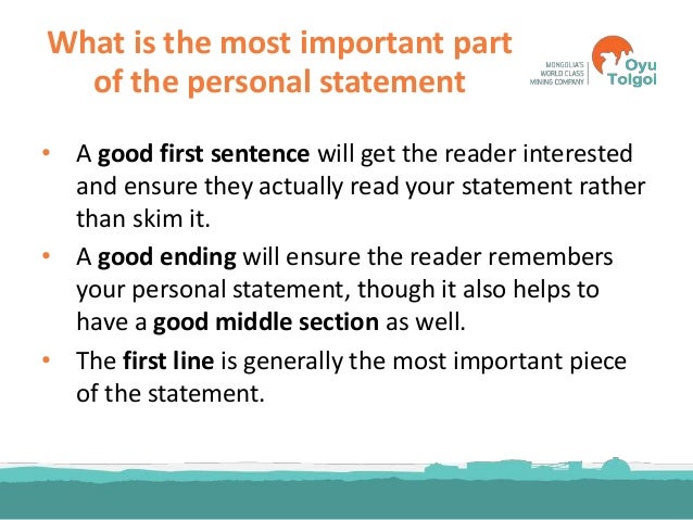 Good personal statement starters