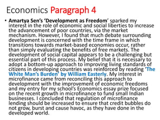 writing about economics in personal statement