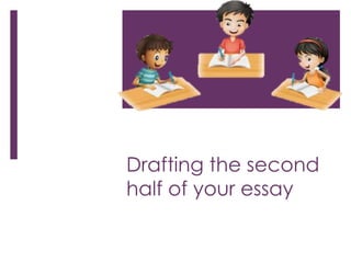 Drafting the second 
half of your essay 
 