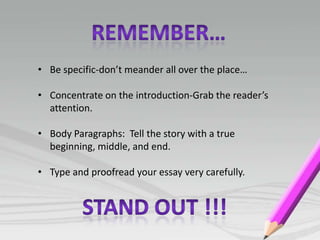 Writing a Personal Statement | PPTX
