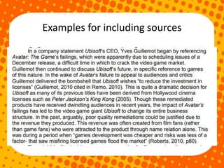 Examples for including sources
 