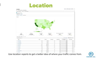 Location
Use location reports to get a better idea of where your traffic comes from.
 