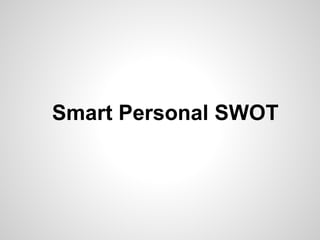 Smart Personal SWOT
 