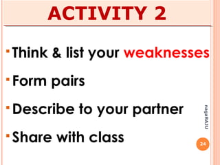 24
nagaRAJU
TYPICAL
WEAKNESSES
 