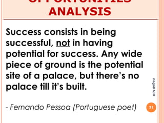 31
nagaRAJU
LEVERAGING
OPPORTUNITIES
If opportunity does not knock, build a door.
 