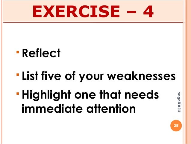 list of personal strengths and weaknesses