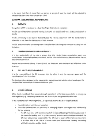 Personal Trainer staff handbook | DOCX