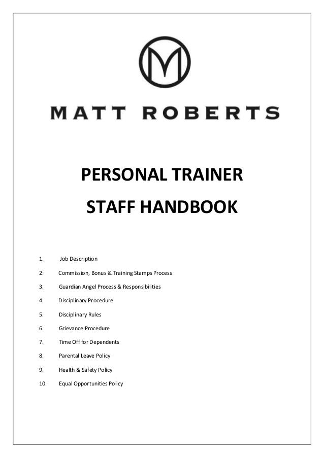 Personal trainer description