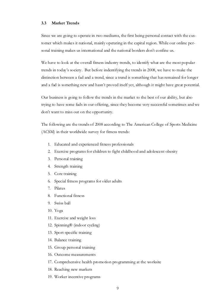 personal training business plan