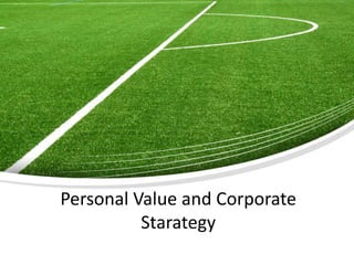Page  1
Personal Value and Corporate
Starategy
 