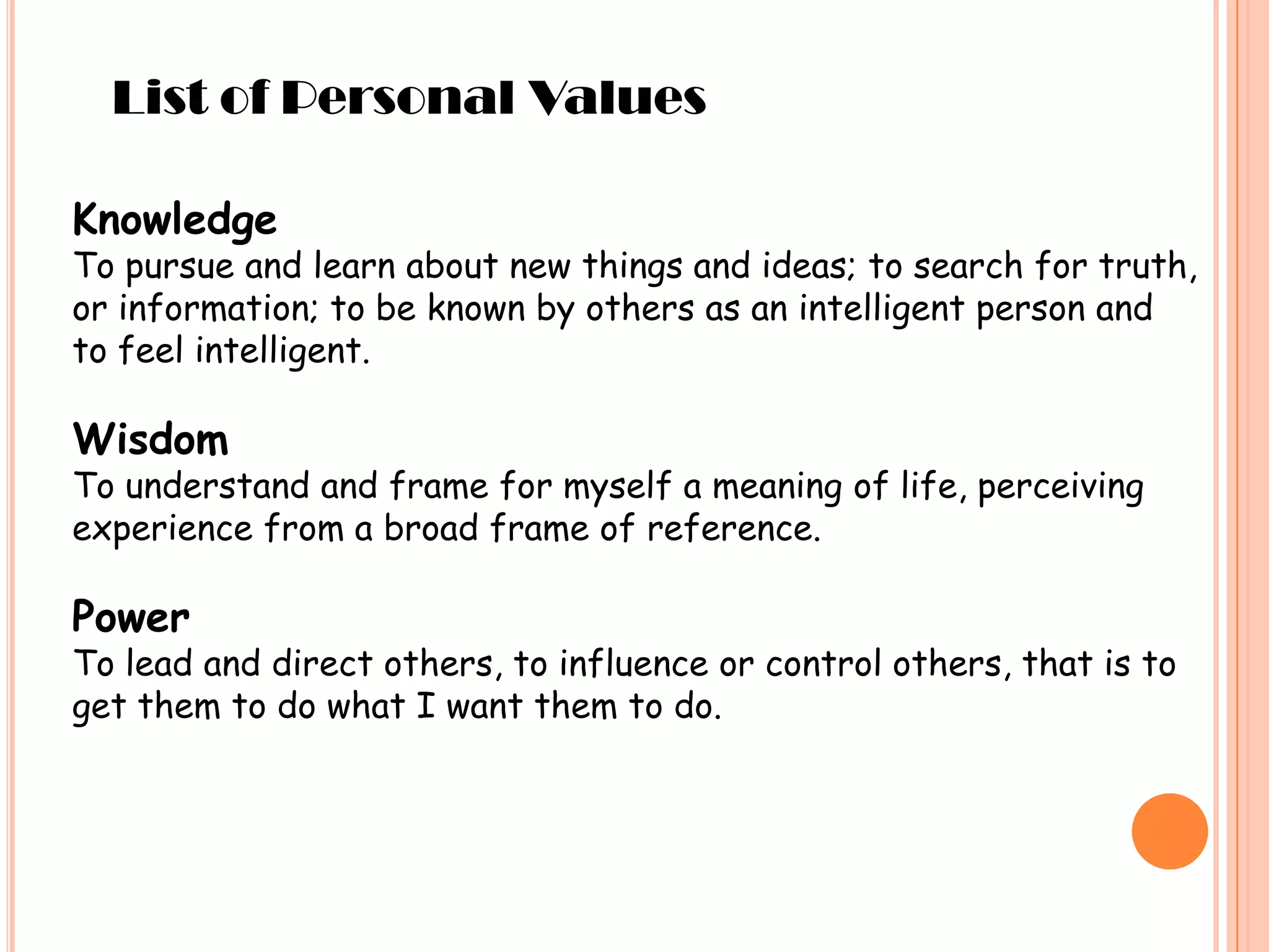 Personal values of individuals | PPTX
