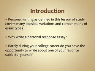 Personal writing power point | PPTX