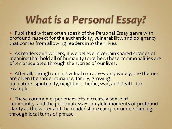 how to write a personal essay without using first person