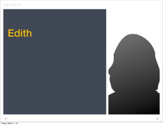 Edith




Friday, March 1, 13
 