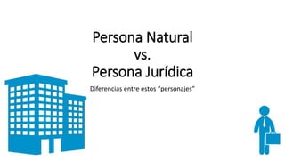Persona Natural
vs.
Persona Jurídica
Diferencias entre estos “personajes”
 