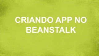 CRIANDO APP NO
BEANSTALK
 