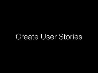 Create User Stories
 