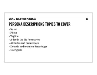 4. BUILD YOUR PERSONAS
Write Your Persona Descriptions
 