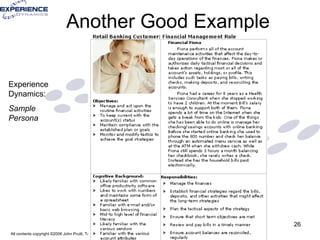 Another Good Example Experience Dynamics: Sample Persona 