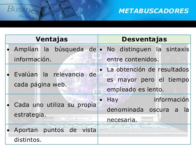 Buscadores, Metabuscadores, Datos, Metadatos.