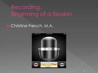  Christine French, M.A.
4
 