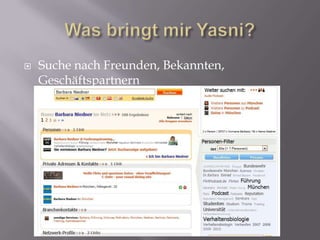Was bringt mir Yasni?Suche nach Freunden, Bekannten, Geschäftspartnern