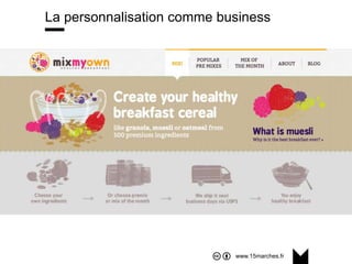 www.15marches.fr
La personnalisation comme business
 