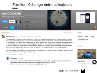 www.15marches.fr
Faciliter l’échange entre utilisateurs
 