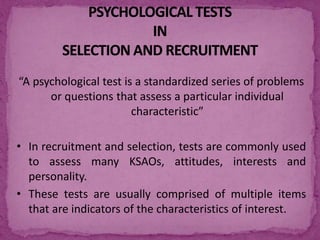 Personnel selection, ( industrial and organizational psychology | PPT