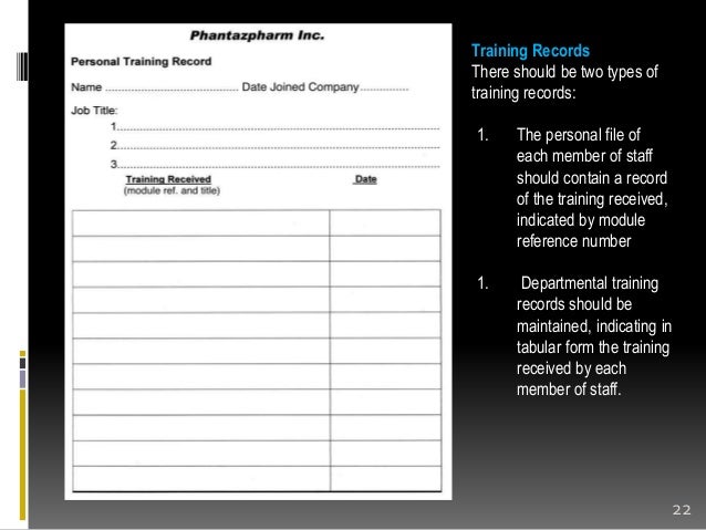 employee training record form