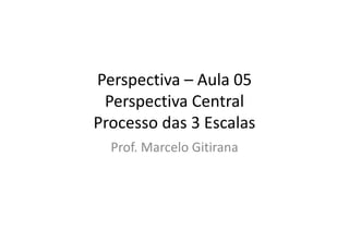 Perspectiva – Aula 05
Perspectiva Central
Processo das 3 Escalas
Prof. Marcelo Gitirana
 