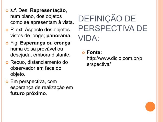 Perspectiva de vida | PPT