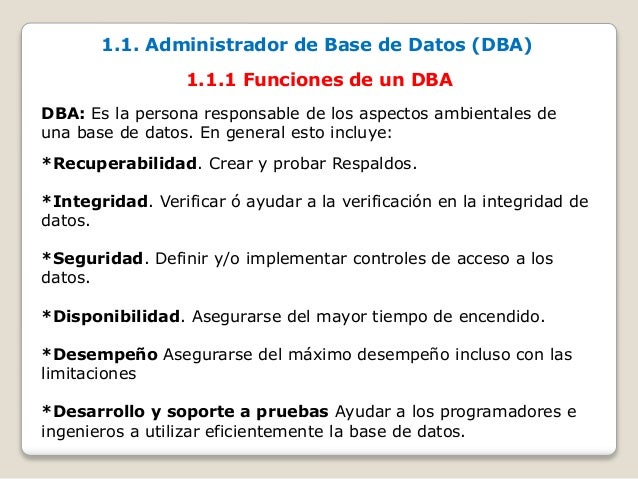 Perspectiva practica de la administracion de base de datos