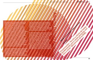 EMPRESAS QUE APUESTAN POR LA COMUNICACIÓN                                                    Perspectivas 2013




                                                                                           Alberto Gómez Aparicio
Avanzando ya en la segunda década del        que las empresas que no han adoptado




                                                                                                                                                                                         l
siglo XXI no deberíamos estar hablando       proactivamente estos medios se pierdan




                                                                                                                                                                                      via
                                                                                                                                                                                   rro
de empresas que apuestan por la              esa parte de la “conversación” que se va




                                                                                                                                                                                 Fe
“conversación”, sino de las que no lo        dispersando cada día más, y ofrezcan




                                                                                                                                                                               e




                                                                                                                                                                 . on r
hacen (si es que hay alguna que haya         información no adaptada a la demanda real




                                                                                                                                                                             ld




                                                                                                                                                              E) s c bla
                                                                                                                                                                           ta
sobrevivido sin hacerlo). De hecho, la       y por canales que cada vez están menos en




                                                                                                                                                                         gi




                                                                                                                                                           RA na ha
                                                                                                                                                                       Di
“conversación” está en la esencia de la      el día a día de sus interlocutores.




                                                                                                                                                                     n
actividad empresarial: no puede entenderse




                                                                                                                                                                   ió




                                                                                                                                                       la o e
                                                                                                                                                                 ac




                                                                                                                                                           rs d
la identificación de las oportunidades de    En Ferrovial sabemos que lo que ocurre en




                                                                                                                                                               ic




                                                                                                                                                   de e to
negocio, el conocimiento de la reacción      la red es una dimensión más de la actividad




                                                                                                                                                             un




                                                                                                                                                           ec
                                                                                                                                                            m
del cliente potencial hacia la propuesta     de las personas y, como tal, un foro más




                                                                                                                                                          Co




                                                                                                                                                  ria ef
de bienes o servicios, la adaptación         en el que mantener esa conversación




                                                                                                                                               io s p
                                                                                                                                                       de




                                                                                                                                         on a y
de la propuesta de valor a los cambios       que desde hace sesenta años nos ha




                                                                                                                                                    or




                                                                                                                                       ci v n
de gustos e intereses o de situaciones       permitido responder a las necesidades




                                                                                                                                                  ct




                                                                                                                                     ic o ió
                                                                                                                                              ire



                                                                                                                                                o
sociales o económicas, la comunicación       que hemos identificado. Empezando por




                                                                                                                                   (D a c
                                                                                                                                             ad




                                                                                                                                            ar
                                                                                                                                             D




                                                                                                                                       un c
interna o las expectativas del mercado       “escuchar” y siguiendo por garantizar




                                                                                                                                           ot


                                                                                                                                 s” e “A
                                                                                                                                         an
y los inversores, sin alguna forma de        que el tono de nuestra presencia en la




                                                                                                                                        @


                                                                                                                               ra nt n:
conversación con esos diferentes grupos      Red es perfectamente consistente con la




                                                                                                                            ot e ió
de interlocutores de la empresa.             personalidad de la empresa, queremos ser




                                                                                                                                rm ac
                                             reconocibles y “conversar” como Ferrovial




                                                                                                                           ilia rs
Lo que es indudable es que los medios que    sea cual sea el canal en el que lo hagamos.




                                                                                                                    ot m ve
la red ha puesto a nuestro alcance en los




                                                                                                                      fa on
últimos diez años nos permiten manifestar,




                                                                                                                         C

                                                                                                                         u
cada día con más agilidad, opiniones y




                                                                                                                      ra
necesidades en una gran variedad de
formatos y canales, y esto está provocando

                                                                                                                                                                                             44
 
