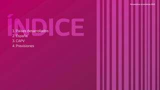 Perspectivas económicas 2023
1. Países desarrollados
2. España
3. CAPV
4. Previsiones
ÍNDICE
 