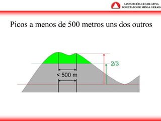Picos a menos de 500 metros uns dos outros
 
