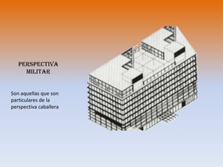 Perspectiva isométricaEs una forma de proyección grafica en la que se constituye una representación de un objeto tridimensional en dos dimensiones, en la que los tres ejes de referencia tienen ángulos de 120º