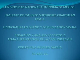 Perspectivas teóricas de la comunicación