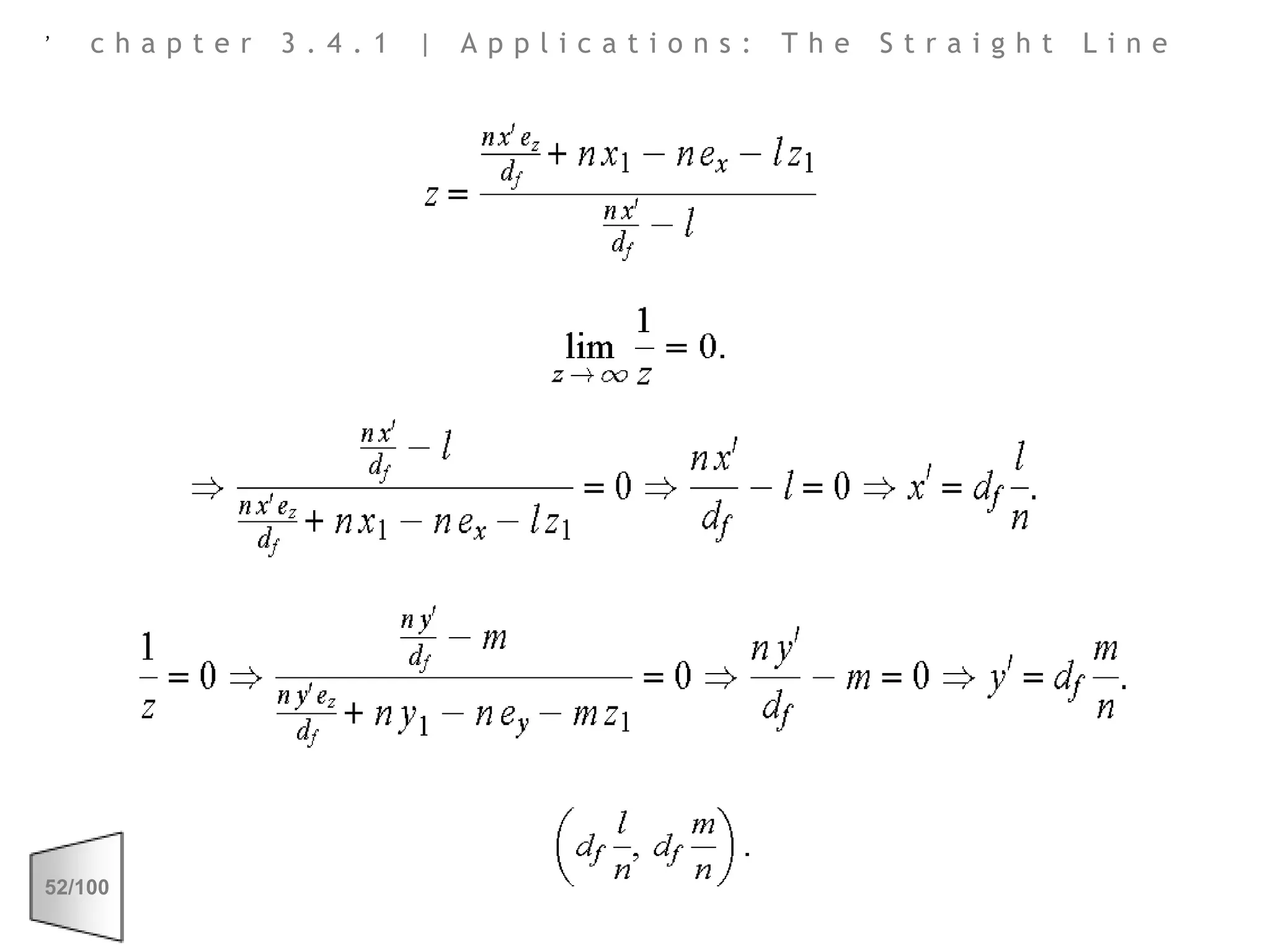 chapter 3.4.1 | Applications: The Straight Line,