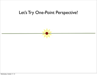 Let’s Try One-Point Perspective!




Wednesday, October 17, 12
 