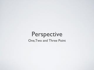 Perspective
One,Two and Three Point
 