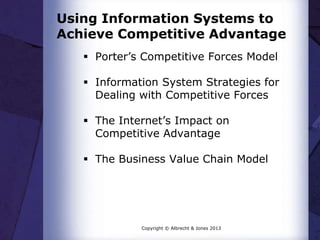 Using Information Systems to Achieve Competitive Advantage | PPTX