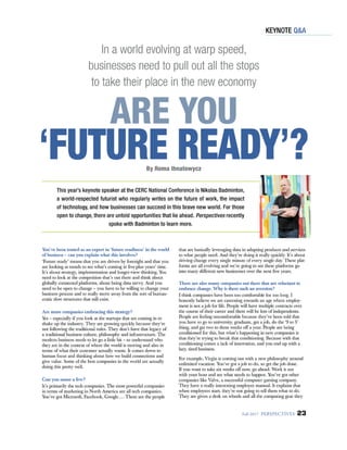 Nikolas Badminton in Perspectives Magazine - Are you 'Future Ready'?