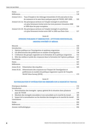 TABLE DES MATIÈRES



        Notes . . . . . . . . . . . . . . . . . . . . . . . . . . . . . . . . . . . . . . . . . . . . . . . . . . . . . . . . . . . . . . . . . . . . . . 117
        Références . . . . . . . . . . . . . . . . . . . . . . . . . . . . . . . . . . . . . . . . . . . . . . . . . . . . . . . . . . . . . . . . . . 118
        Annexe II.A1.1. Taux d’emploi et de chômage trimestriels (15-64 ans) selon le lieu
                        de naissance et le sexe dans quelques pays de l’OCDE, 2007-2009. . . . 120
        Annexe II.A1.2a. Dix principaux secteurs où l’emploi immigré et autochtone
                         a le plus fortement évolué entre les trois premiers trimestres 2008
                         et 2009 dans les pays européens . . . . . . . . . . . . . . . . . . . . . . . . . . . . . . . . 126
        Annexe II.A1.2b. Dix principaux secteurs où l’emploi immigré et autochtone
                         a le plus fortement évolué entre 2007 et 2009 aux États-Unis . . . . . . . . 127


                                                                            Partie III
                      OPINIONS PUBLIQUES ET IMMIGRATION : ATTITUDES INDIVIDUELLES,
                                                       GROUPES D’INTÉRÊT ET MÉDIAS

        Résumé . . . . . . . . . . . . . . . . . . . . . . . . . . . . . . . . . . . . . . . . . . . . . . . . . . . . . . . . . . . . . . . . . . . .   130
        Introduction . . . . . . . . . . . . . . . . . . . . . . . . . . . . . . . . . . . . . . . . . . . . . . . . . . . . . . . . . . . . . . . .     130
        1. Opinion publique sur l’immigration et systèmes migratoires . . . . . . . . . . . . . . . . . .                                                132
        2. Les déterminants des préférences en matière d’immigration . . . . . . . . . . . . . . . . . .                                                 138
        3. L’influence des groupes organisés sur la formation de la politique migratoire . . . .                                                         152
        4. Rôle des médias et poids des croyances dans la formation de l’opinion publique .                                                              157
        Conclusion . . . . . . . . . . . . . . . . . . . . . . . . . . . . . . . . . . . . . . . . . . . . . . . . . . . . . . . . . . . . . . . . .     162
        Notes . . . . . . . . . . . . . . . . . . . . . . . . . . . . . . . . . . . . . . . . . . . . . . . . . . . . . . . . . . . . . . . . . . . . . . 163
        Références . . . . . . . . . . . . . . . . . . . . . . . . . . . . . . . . . . . . . . . . . . . . . . . . . . . . . . . . . . . . . . . . . . 165
        Annex III.A1. Présentation des enquêtes . . . . . . . . . . . . . . . . . . . . . . . . . . . . . . . . . . . . . . . 169
        Annex III.A2. Déterminants des croyances sur l’impact de l’immigration et
                      préférences en matière de politique migratoire à partir de l’enquête
                      World Value Survey (WVS) . . . . . . . . . . . . . . . . . . . . . . . . . . . . . . . . . . . . . . . 173


                                                                            Partie IV
            NATURALISATION ET INTÉGRATION DES IMMIGRÉS SUR LE MARCHÉ DU TRAVAIL

        Principaux résultats . . . . . . . . . . . . . . . . . . . . . . . . . . . . . . . . . . . . . . . . . . . . . . . . . . . . . . . . .           176
        Introduction . . . . . . . . . . . . . . . . . . . . . . . . . . . . . . . . . . . . . . . . . . . . . . . . . . . . . . . . . . . . . . . .     177
        1. Naturalisation des immigrés : aperçu général de la situation dans plusieurs
            pays de l’OCDE . . . . . . . . . . . . . . . . . . . . . . . . . . . . . . . . . . . . . . . . . . . . . . . . . . . . . . . . . .           179
        2. Résultats des immigrés naturalisés et non naturalisés sur le marché du travail. . . . .                                                       185
        3. Impact de la naturalisation sur les résultats des immigrés sur le marché du travail .                                                         195
        Conclusions . . . . . . . . . . . . . . . . . . . . . . . . . . . . . . . . . . . . . . . . . . . . . . . . . . . . . . . . . . . . . . . .      198
        Notes . . . . . . . . . . . . . . . . . . . . . . . . . . . . . . . . . . . . . . . . . . . . . . . . . . . . . . . . . . . . . . . . . . . . . . 200
        Références . . . . . . . . . . . . . . . . . . . . . . . . . . . . . . . . . . . . . . . . . . . . . . . . . . . . . . . . . . . . . . . . . . 202
        Annexe méthodologique . . . . . . . . . . . . . . . . . . . . . . . . . . . . . . . . . . . . . . . . . . . . . . . . . . . . . 204




6                                                                                PERSPECTIVES DES MIGRATIONS INTERNATIONALES : SOPEMI 2010 © OCDE 2010
 