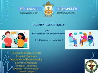 Perspectives in Communication - Unit I - Session 3.pptx