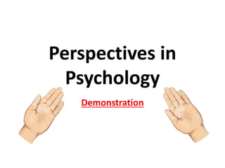 Perspectives in
Psychology
Demonstration
 
