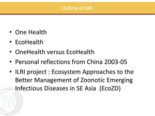 Perspectives on One Health/EcoHealth